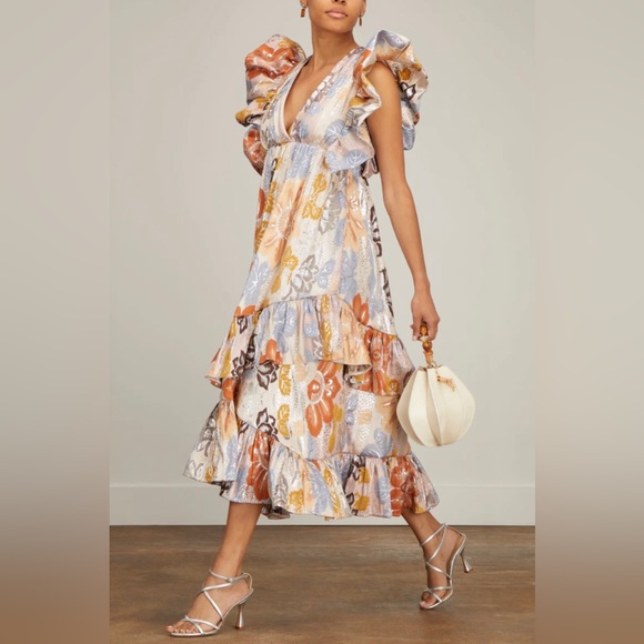 Ulla Johnson Fontaine Midi Dress in Ocean Jasper - Picture 3 of 11